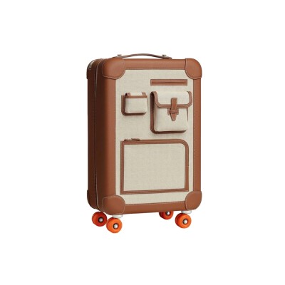 HERMÈS VALISE R.M.S CABINE CARGO TOILE NOIR SUITCASE H085764CM (55*33*20cm)